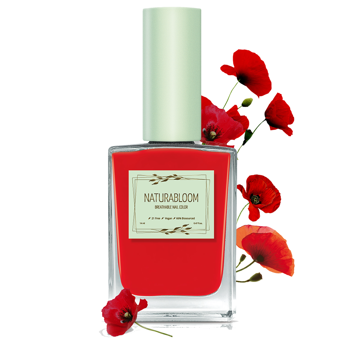 Breathable Vegan Nail Polish Poppy Red